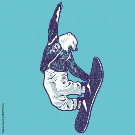 Image de White bear snowboarder